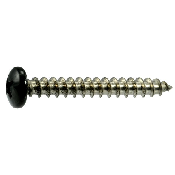 Midwest Fastener Sheet Metal Screw, #10 x 1-1/2 in, Painted 18-8 Stainless Steel Pan Head Phillips Drive, 12 PK 69513